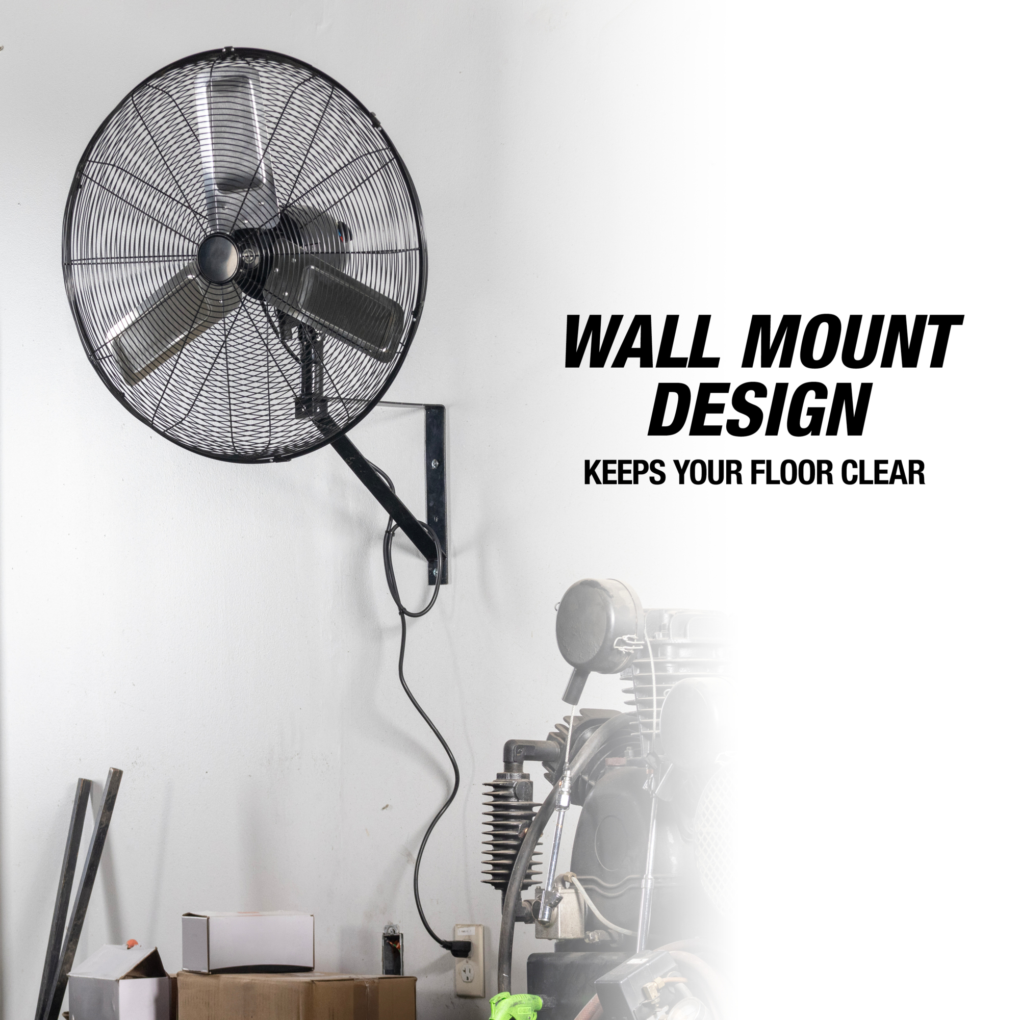 OEMTOOLS 30 Inch Oscillating Wall Fan, Indoor, 34885